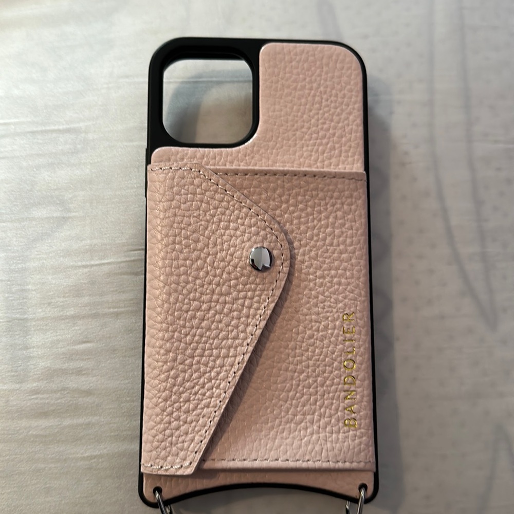 Bandolier pink Hailey with strap (silver toned hardware) iPhone 11pro